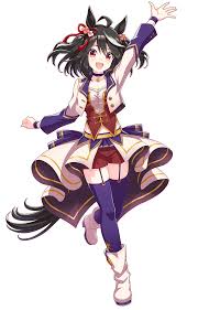 Kitasan Black Uma Musume - seragam casual baju ungu-putih melambaikan tangan