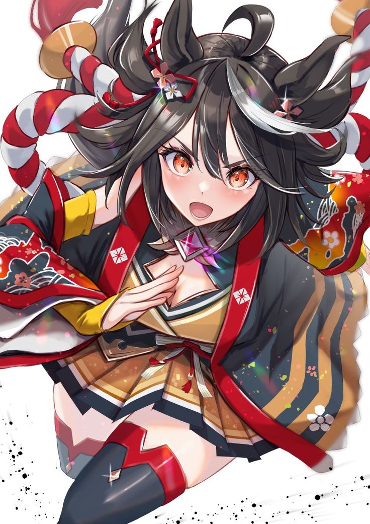 Kitasan Black versi Uma Musume - gadis festival tersenyum ceria di stadion